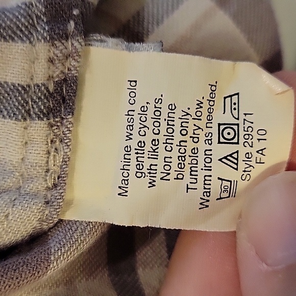 J CREW size 2 purple and cream plaid button down shirt - Picture 5 of 5